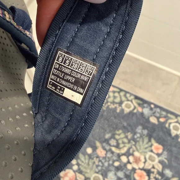 Skechers Navy Strappy Sandals with Multicolor Accent - Picture 7 of 7